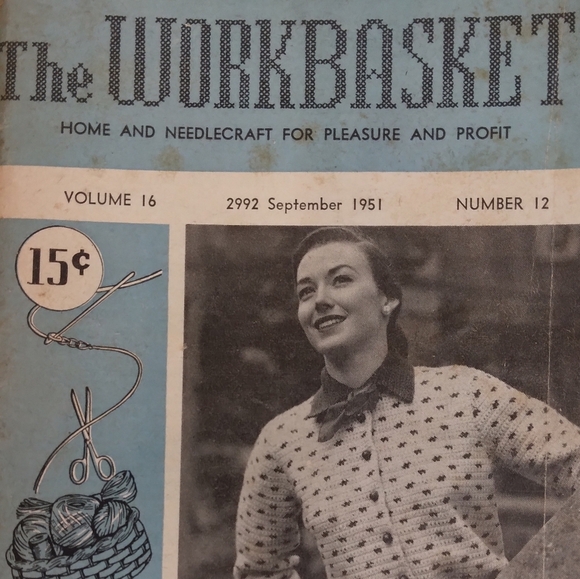 Vintage The Workbasket Magazine 1951 Patterns Recipes Ephemera Craft Crafting - Picture 5 of 11